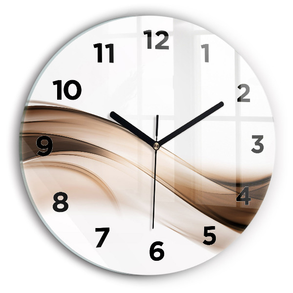 Round glass clock Abstraction line