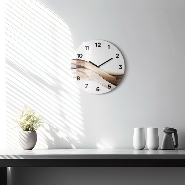 Round glass clock Abstraction line