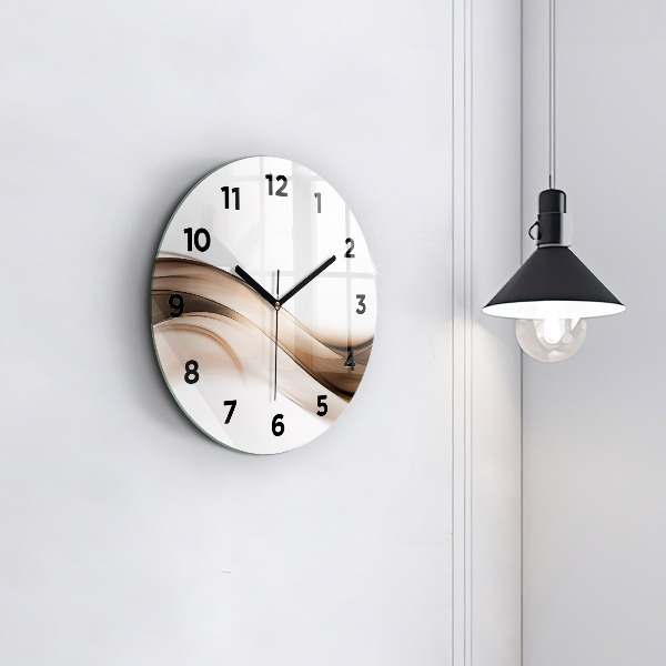 Round glass clock Abstraction line