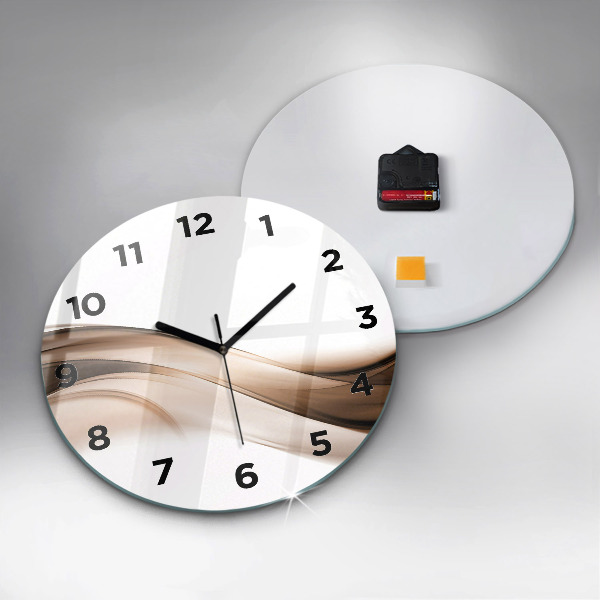Round glass clock Abstraction line