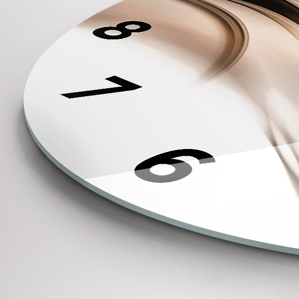 Round glass clock Abstraction line