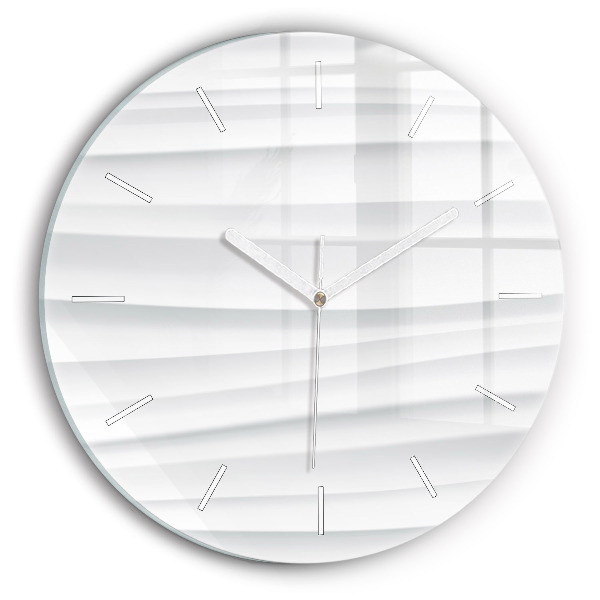 Round glass clock Waves texture