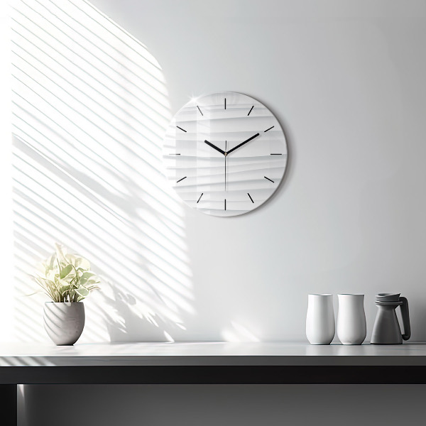 Round glass clock Waves texture