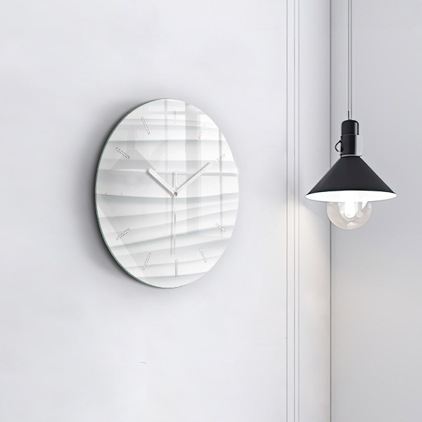Round glass clock Waves texture