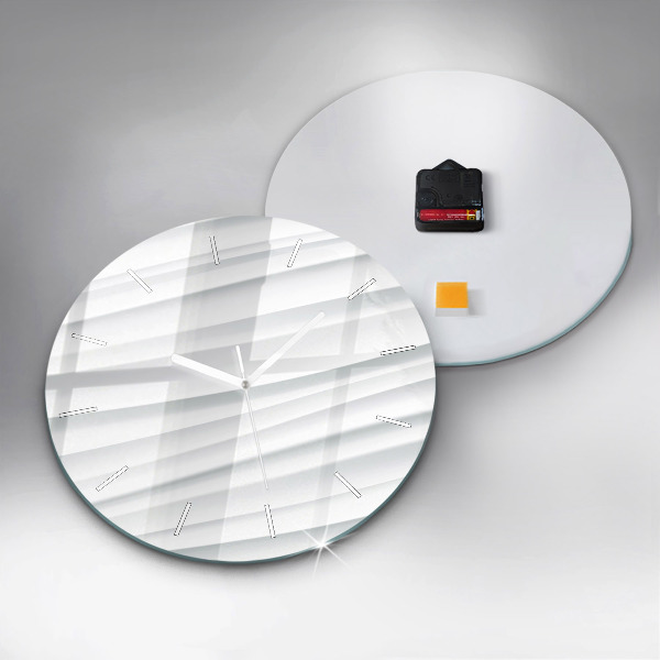 Round glass clock Waves texture