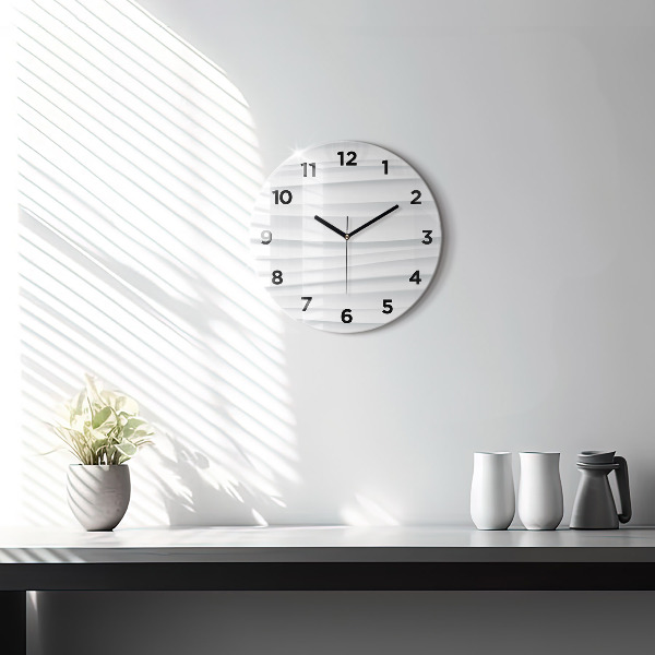 Round glass clock Waves texture