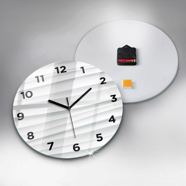 Round glass clock Waves texture