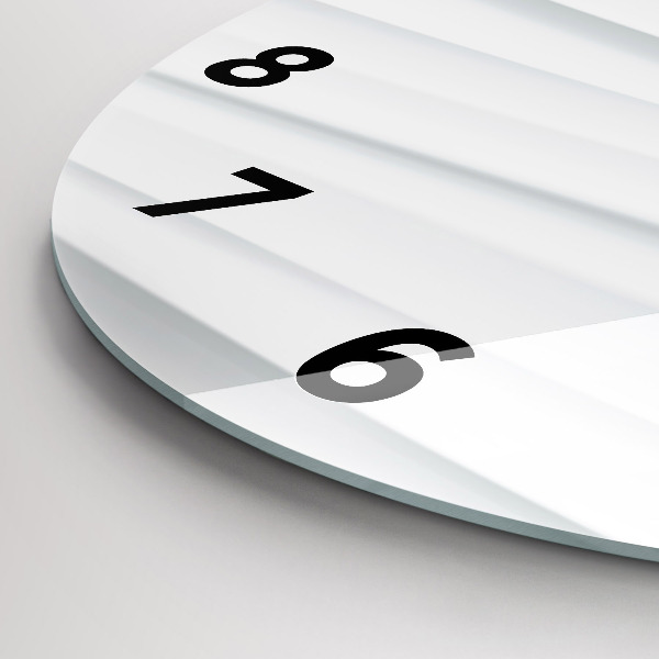 Round glass clock Waves texture