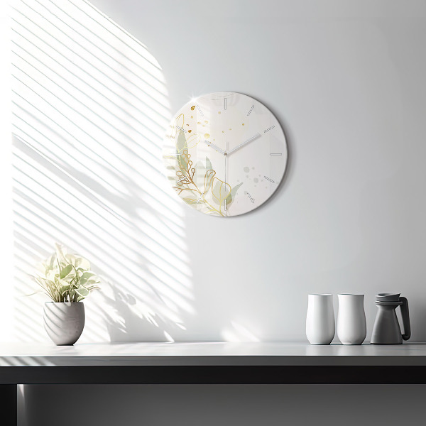 Round glass clock Pastel abstraction