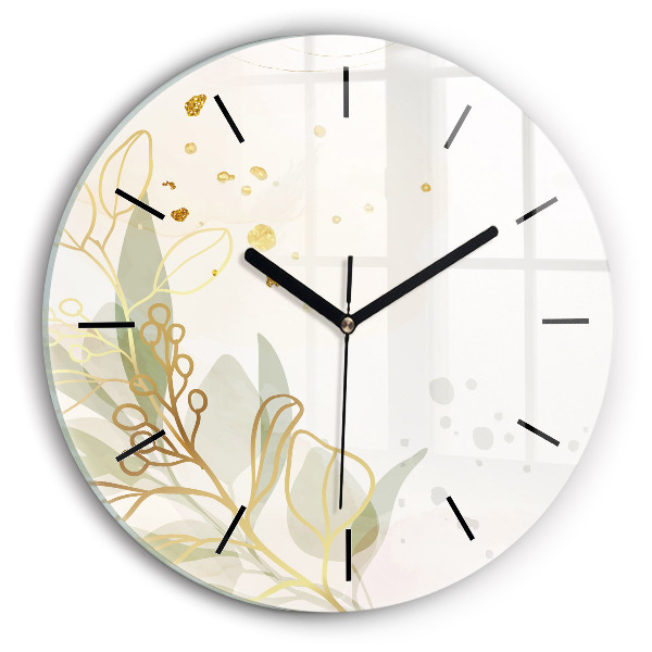 Round glass clock Pastel abstraction