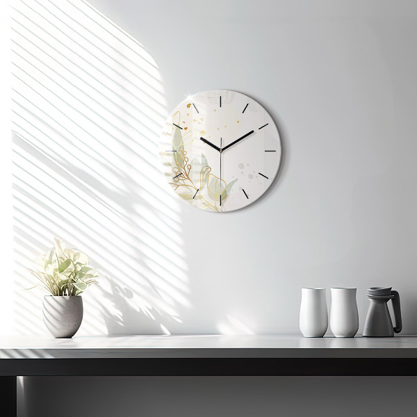 Round glass clock Pastel abstraction