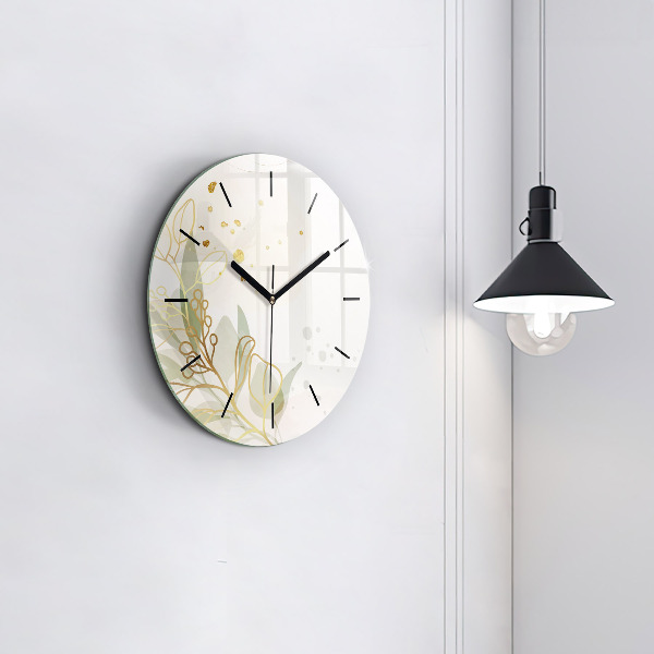 Round glass clock Pastel abstraction
