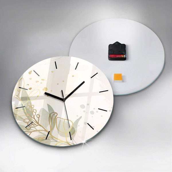 Round glass clock Pastel abstraction