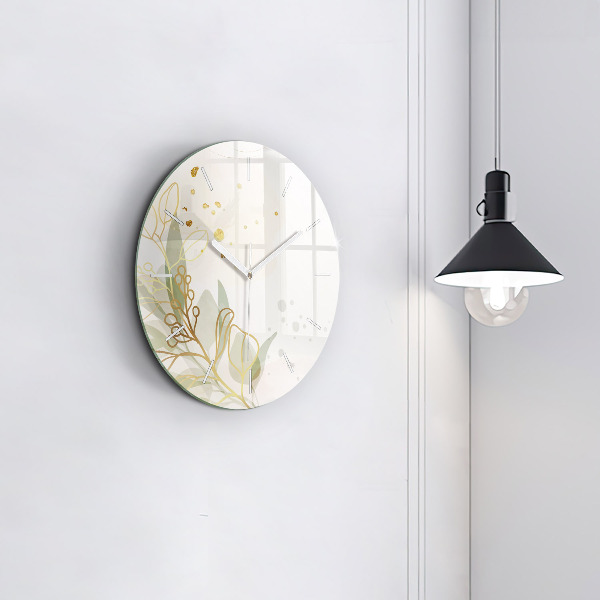 Round glass clock Pastel abstraction