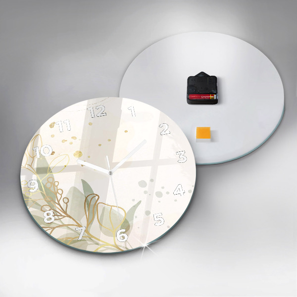 Round glass clock Pastel abstraction