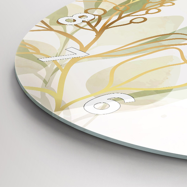 Round glass clock Pastel abstraction