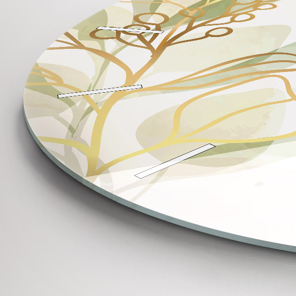Round glass clock Pastel abstraction