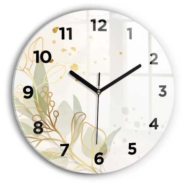 Round glass clock Pastel abstraction