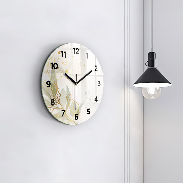 Round glass clock Pastel abstraction
