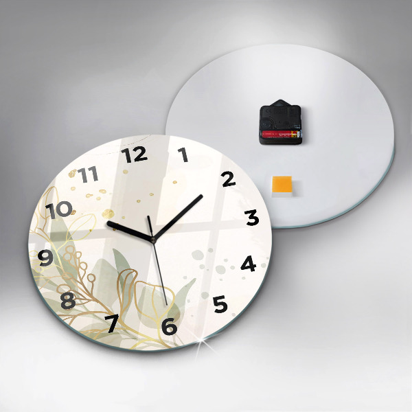 Round glass clock Pastel abstraction