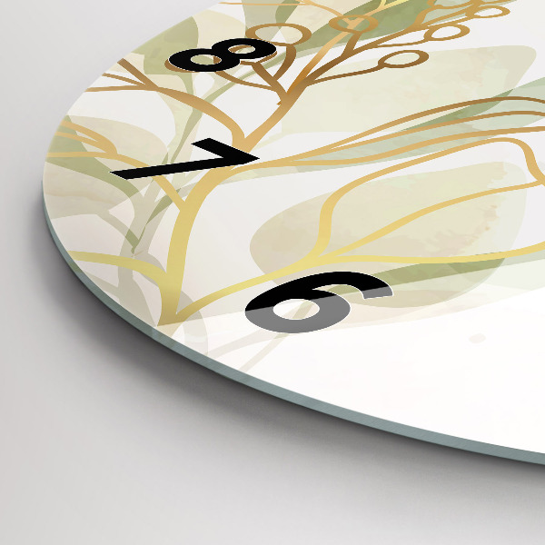 Round glass clock Pastel abstraction