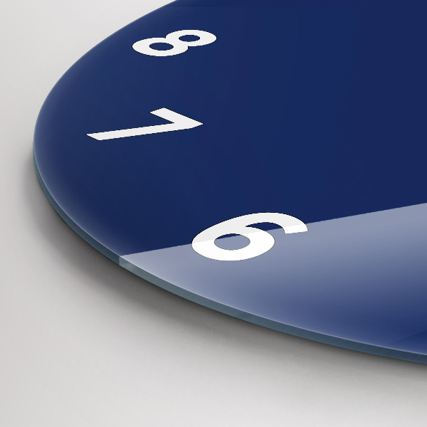 Round glass clock Navy blue color