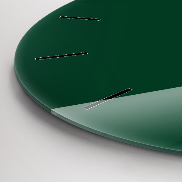 Round glass clock Color bottle green