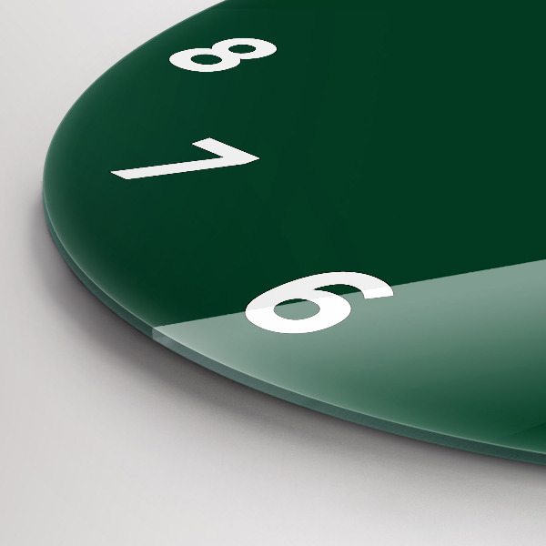 Round glass clock Color bottle green