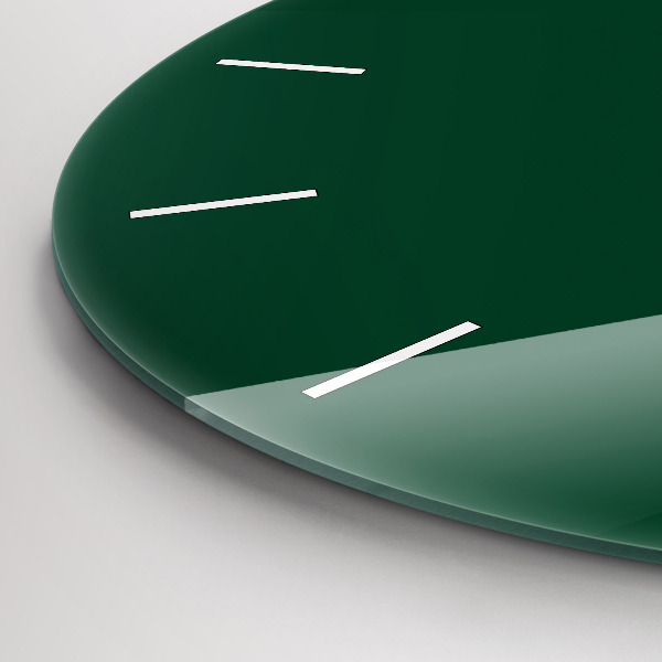Round glass clock Color bottle green