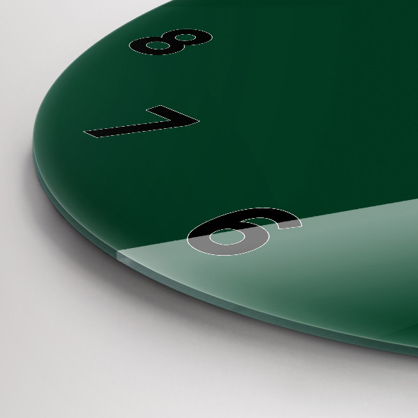 Round glass clock Color bottle green