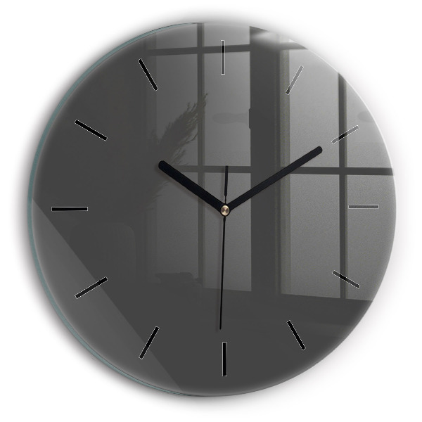 Round glass clock Color gray