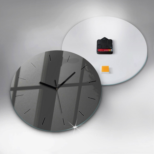 Round glass clock Color gray