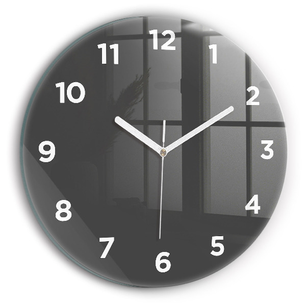 Round glass clock Color gray