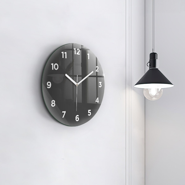 Round glass clock Color gray