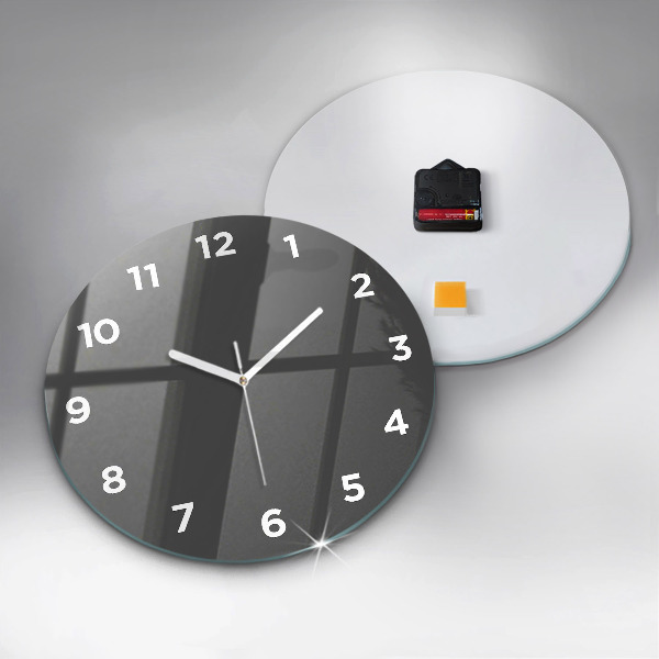 Round glass clock Color gray