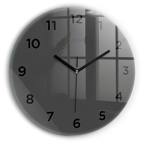 Round glass clock Color gray