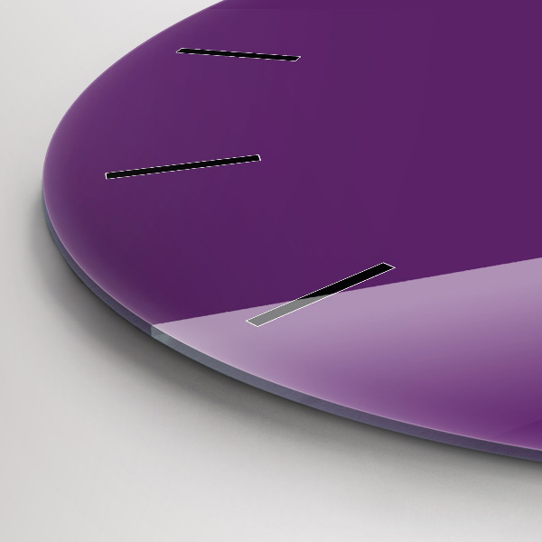 Round glass clock Violet