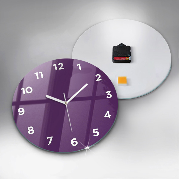 Round glass clock Violet