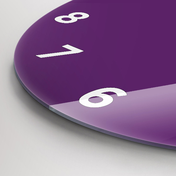 Round glass clock Violet
