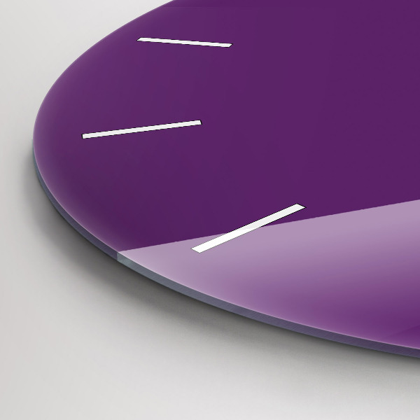 Round glass clock Violet