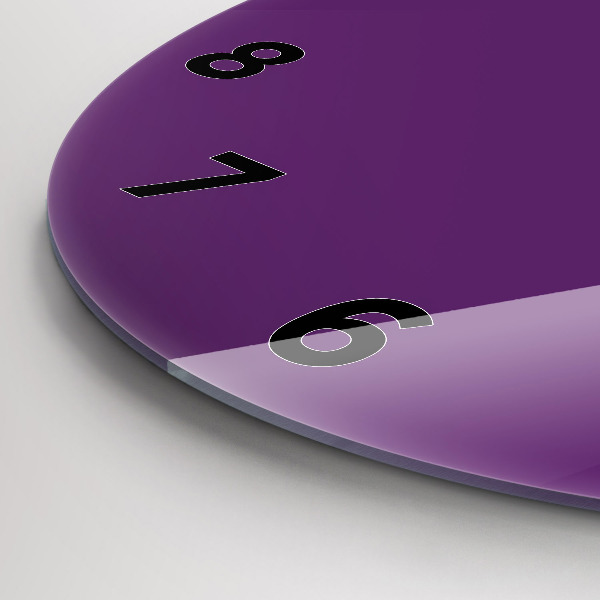 Round glass clock Violet