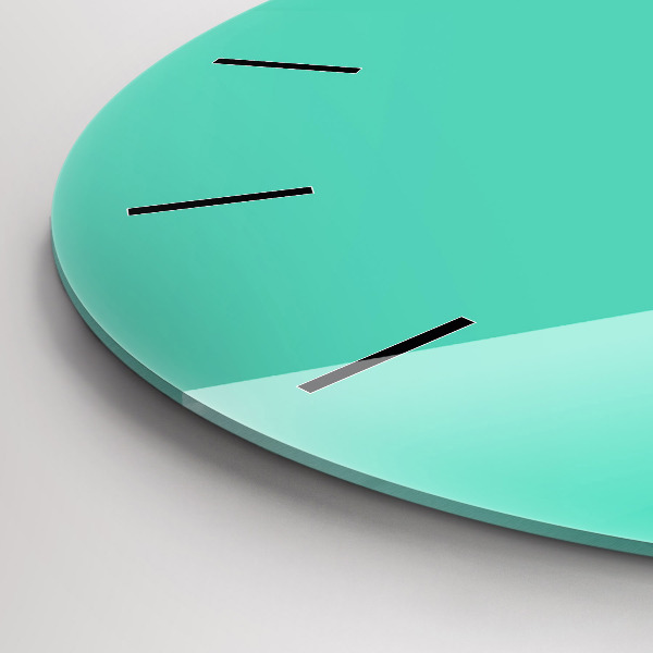 Round glass clock Turquoise
