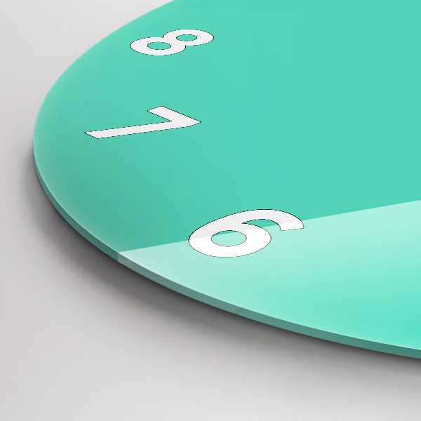 Round glass clock Turquoise