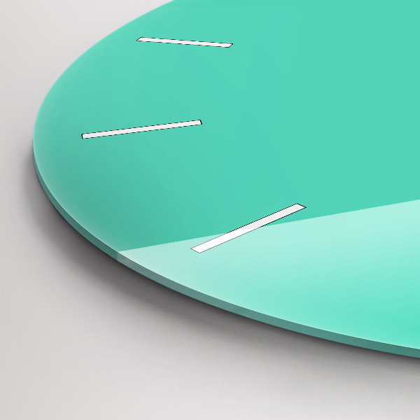 Round glass clock Turquoise