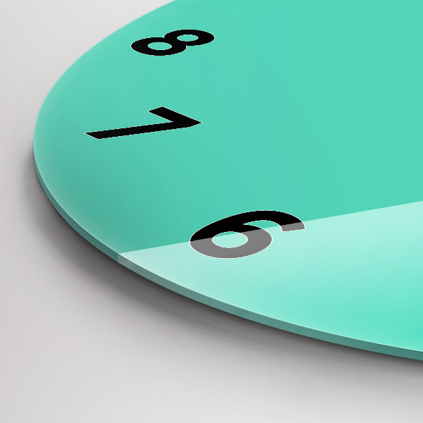 Round glass clock Turquoise