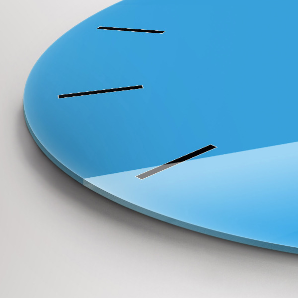 Round glass clock Blue