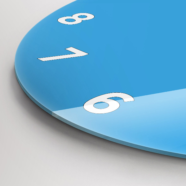 Round glass clock Blue