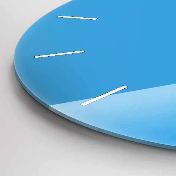 Round glass clock Blue