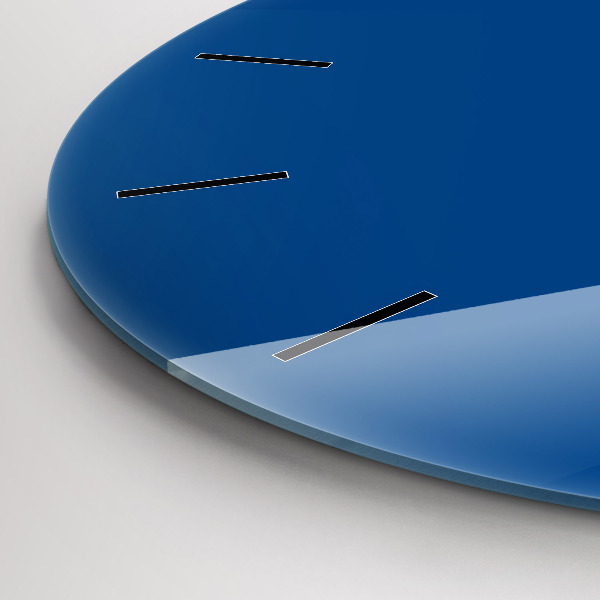 Round glass clock Blue