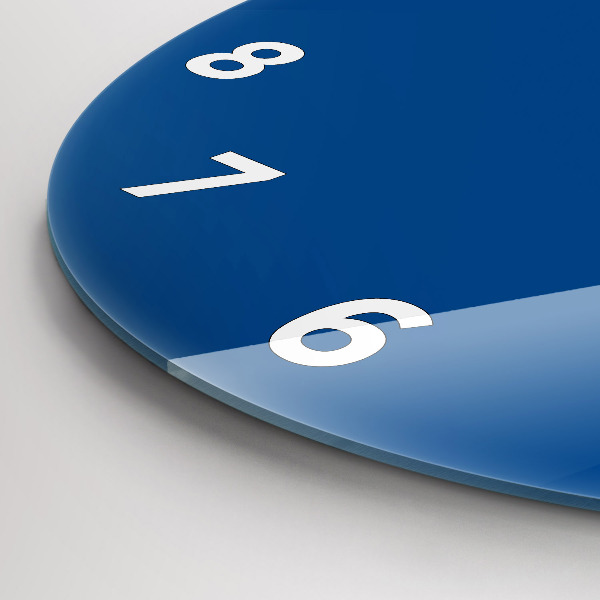 Round glass clock Blue
